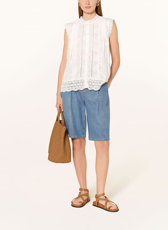 Y.A.S. Blouse met opengewerkte kant WIT