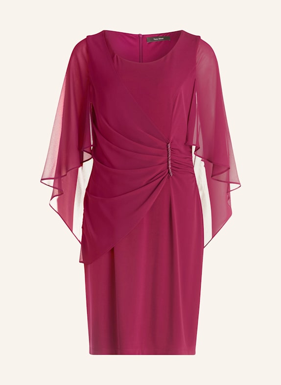 Vera Mont Cocktailkleid im Materialmix mit Schmucksteinen DUNKELROT