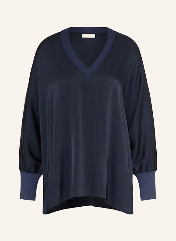 IVI collection Blusenshirt aus Seide DUNKELBLAU