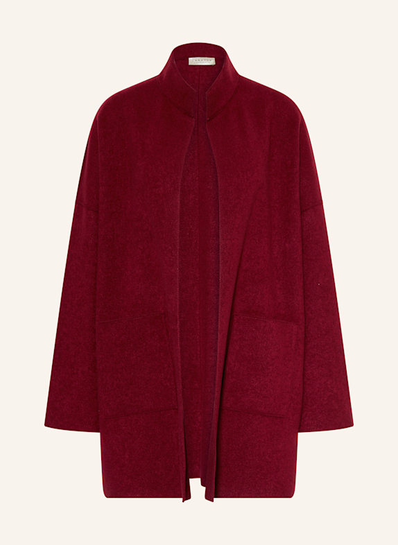 lunaria cashmere Płaszcz z kaszmiru CIEMNOCZERWONY