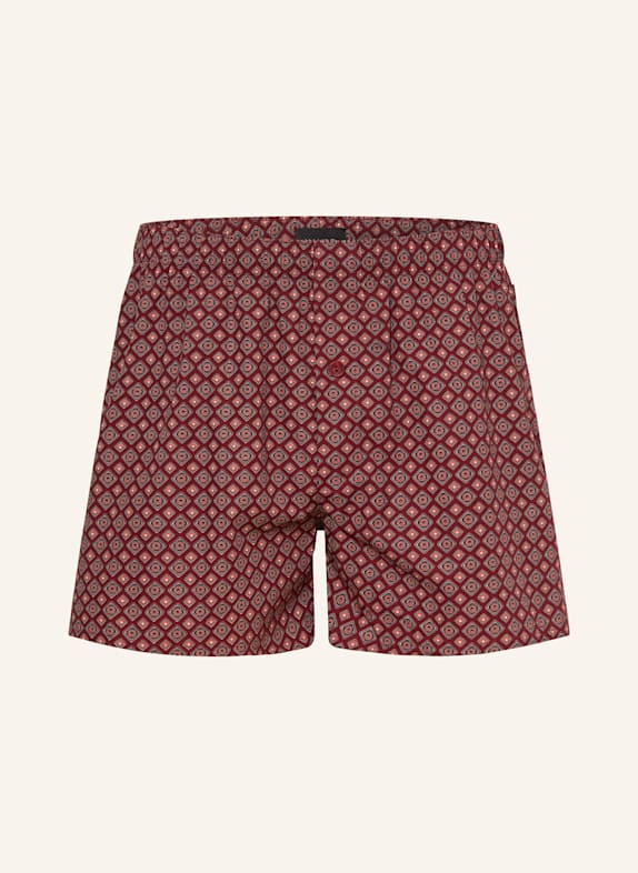 HANRO Woven boxer shorts FANCY WOVEN DARK RED