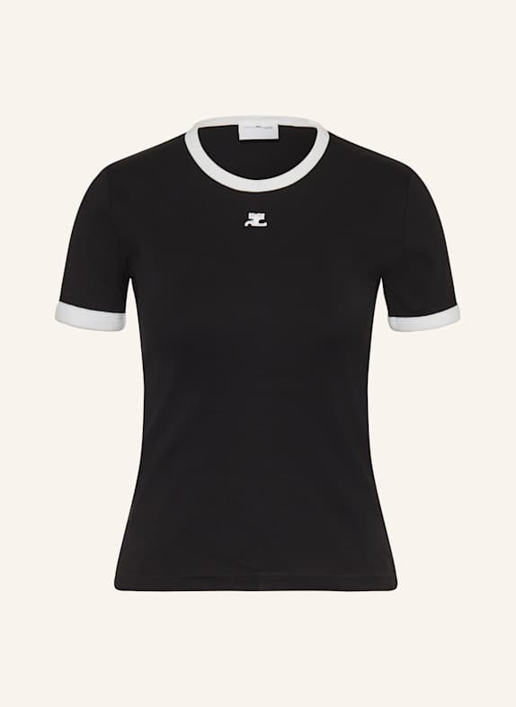 Courrèges T-Shirt SCHWARZ / CREME
