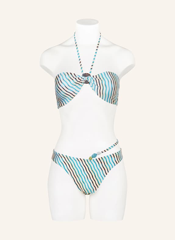 JETS Australia Bandeau-bikinitop LOTUS TURQUOISE / CRÈME / OLIJF