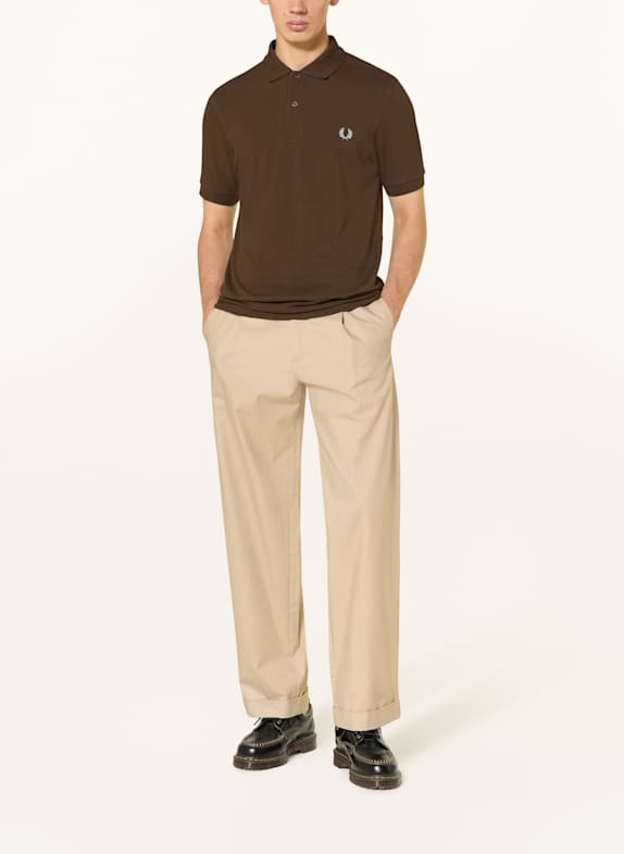 FRED PERRY Piqué poloshirt Regular Fit MARRON FONCÉ