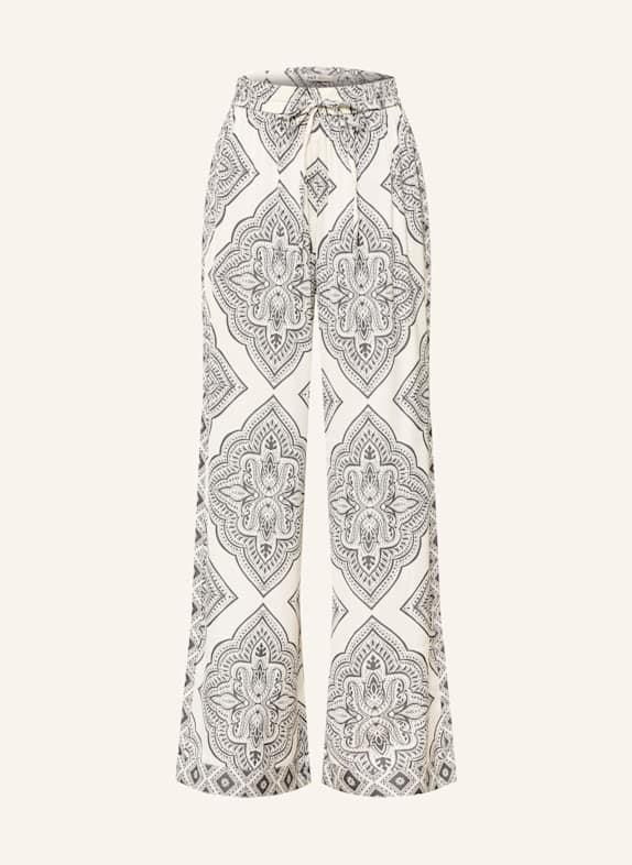 ONLY Marlenehose aus Satin ECRU/ DUNKELGRAU