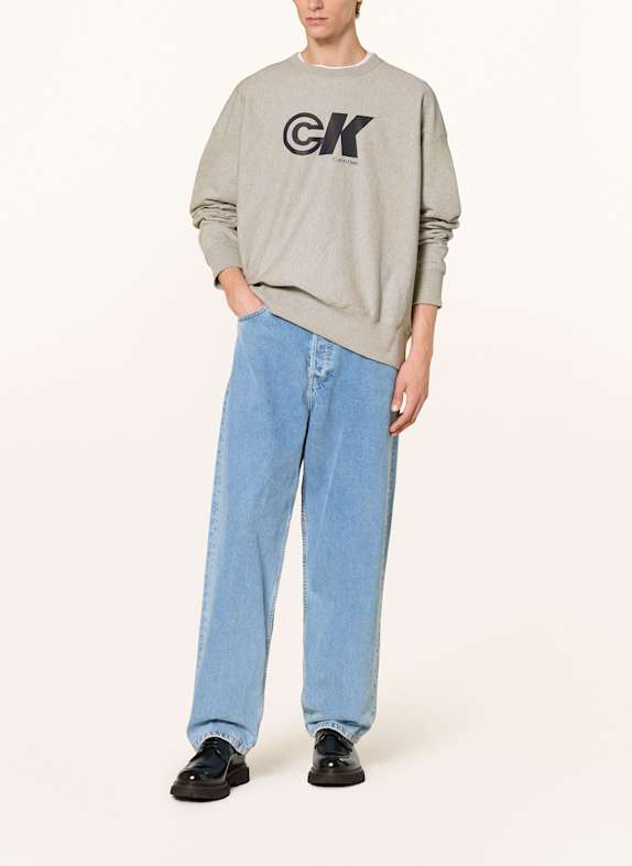 Calvin Klein Jeans Sweatshirt GRAU / DUNKELBLAU