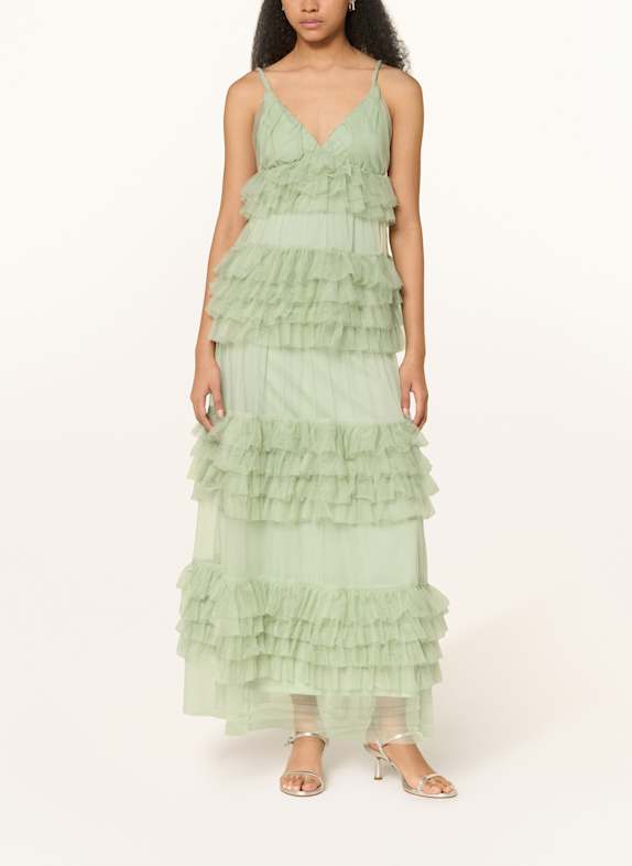 Y.A.S. Abendkleid mit Volants HELLGRÜN