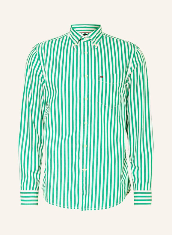 TOMMY HILFIGER Hemd Regular Fit GRÜN/ WEISS