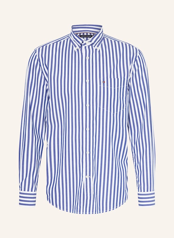 TOMMY HILFIGER Hemd Regular Fit DUNKELBLAU/ WEISS