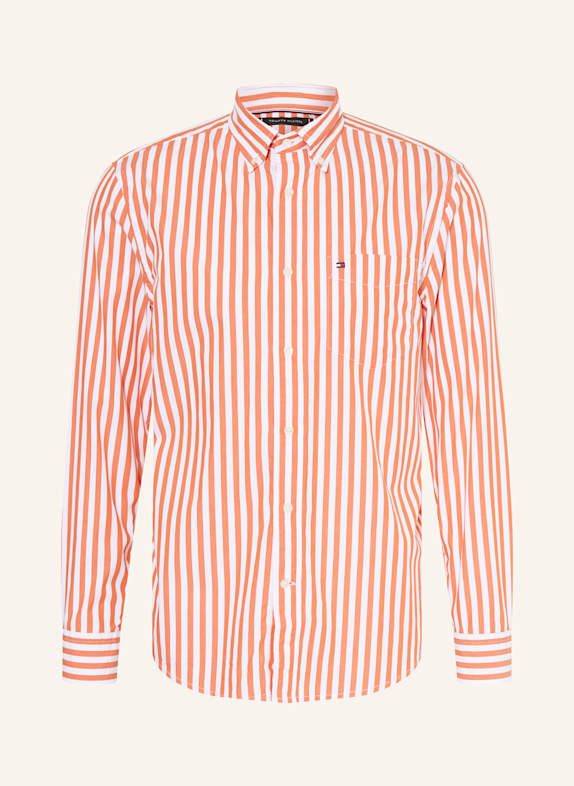 TOMMY HILFIGER Hemd Regular Fit ORANGE/ WEISS