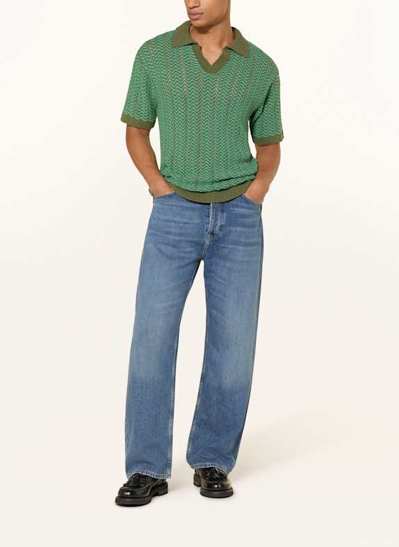 SCOTCH & SODA Gebreid poloshirt DONKERGROEN / GROEN