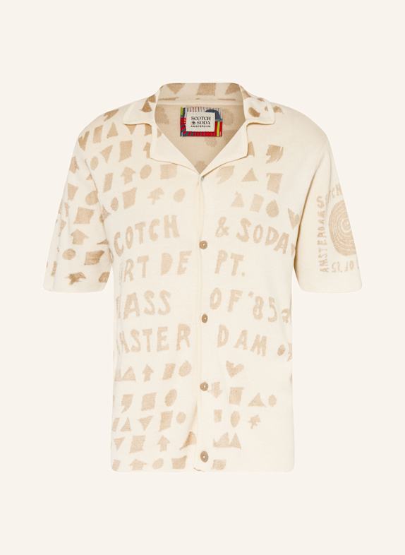 SCOTCH & SODA Strickhemd Tailored Fit BEIGE/ BRAUN