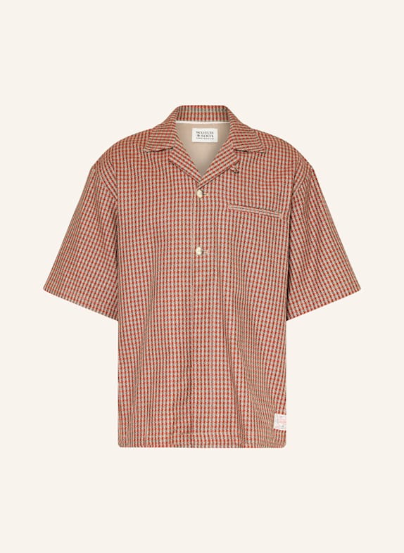 SCOTCH & SODA Resorthemd Relaxed Fit ROT/ CREME/ DUNKELBRAUN