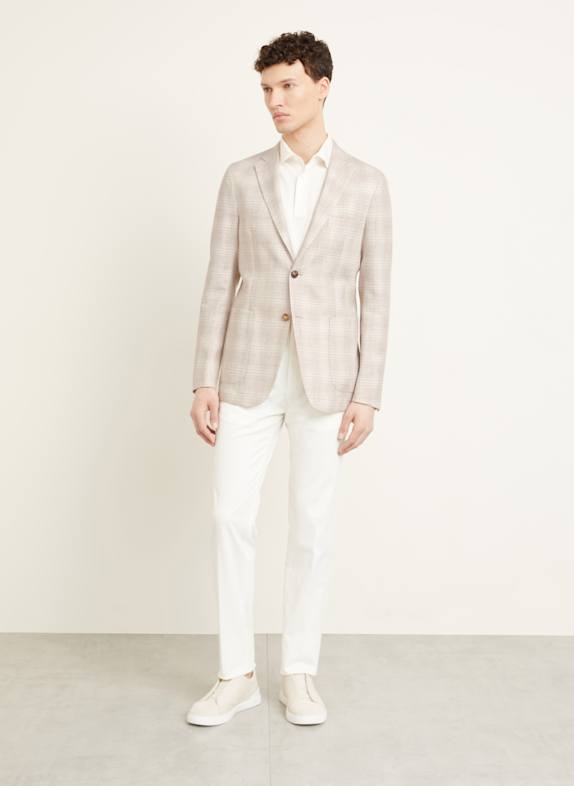 ZEGNA Extra slim fit colbert met linnen BEIGE