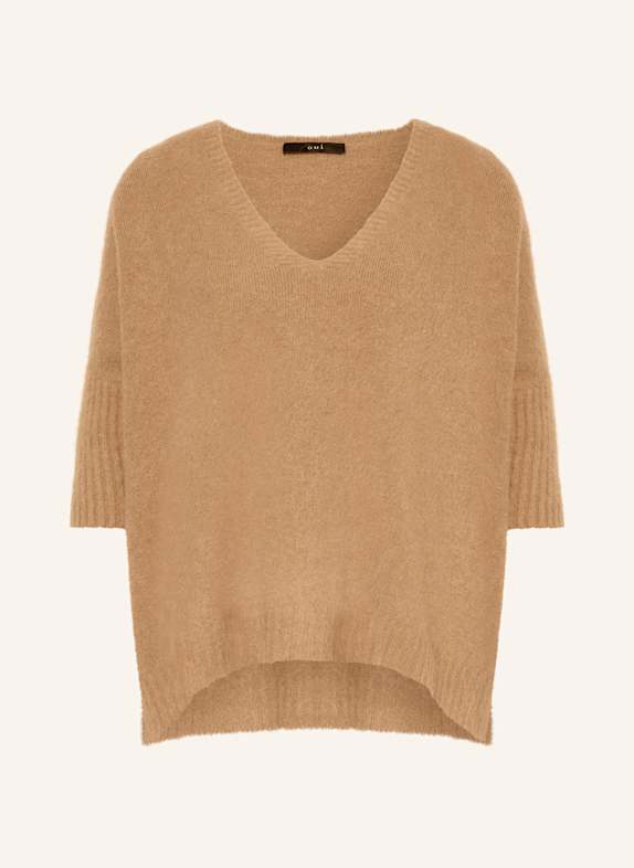 oui Pullover mit 3/4-Arm COGNAC