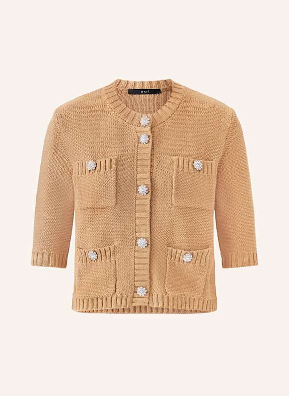 oui Strickjacke mit 3/4-Arm CAMEL