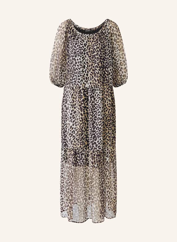 oui Kleid mit 3/4-Arm HELLBRAUN/ SCHWARZ/ HELLGRAU