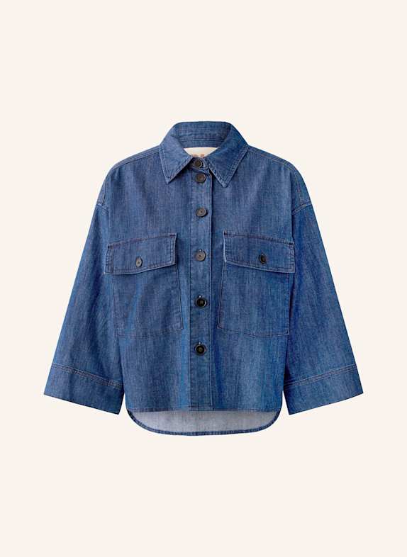 oui Jeansbluse mit 3/4-Arm DUNKELBLAU