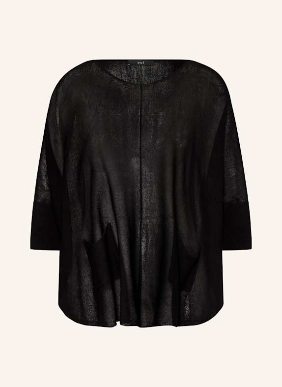 oui Pullover mit 3/4-Arm SCHWARZ