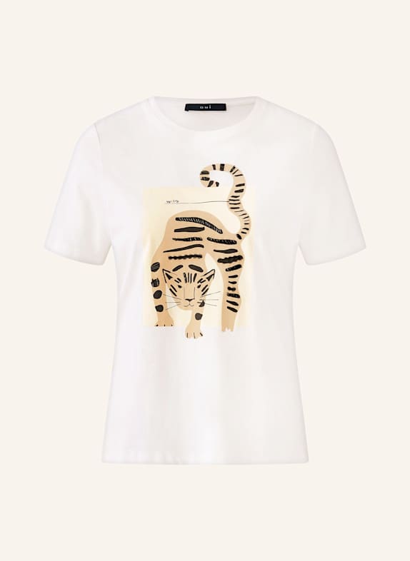 oui T-Shirt mit Schmucksteinen WEISS