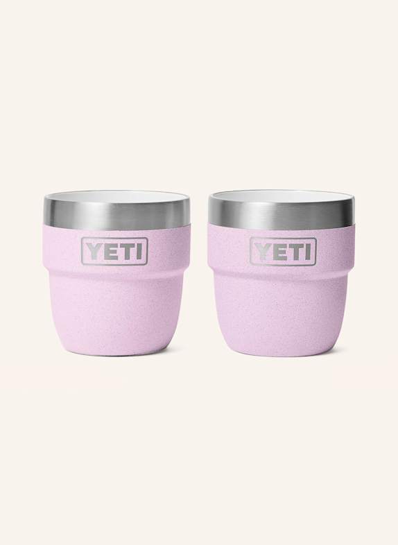 YETI set of 2 RAMBLER® thermo mugs LIGHT PINK/ SILVER