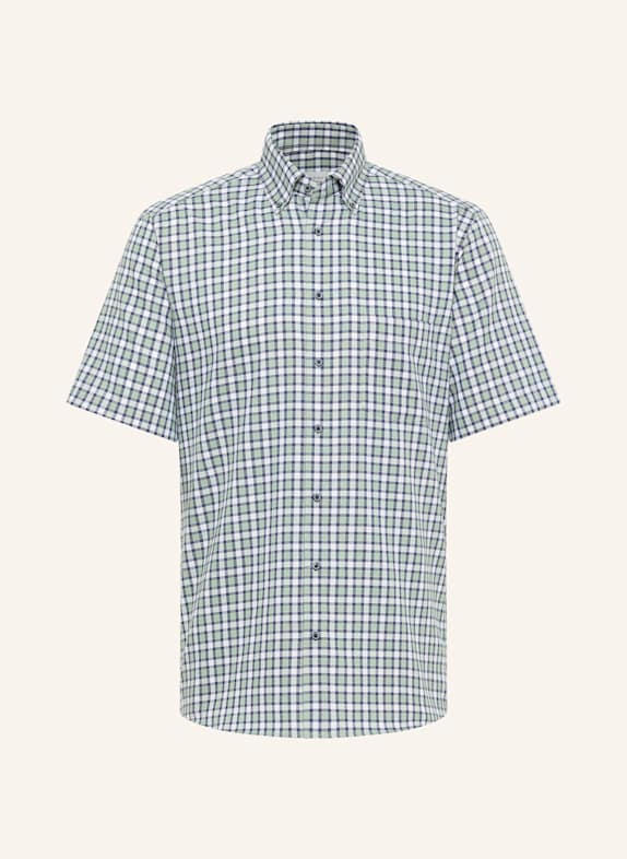 ETERNA Short sleeve shirt modern fit LIGHT GREEN/ DARK BLUE/ WHITE