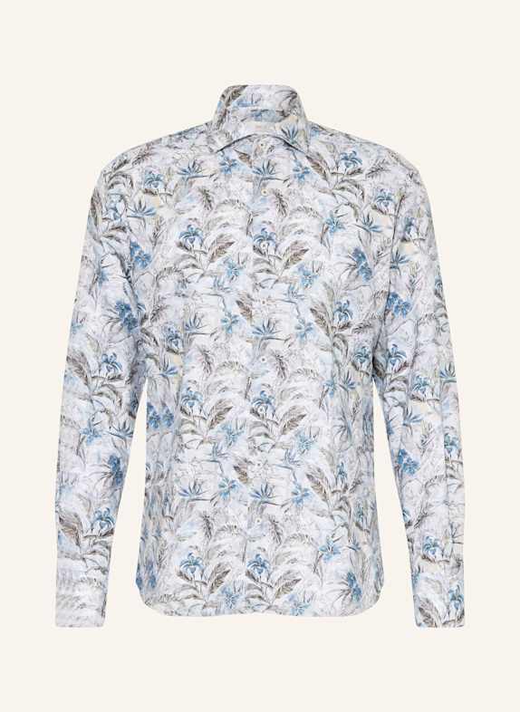 1863 by ETERNA Košile Modern Fit se lnem MODRÁ/ TMAVĚ MODRÁ/ ČERNOŠEDÁ