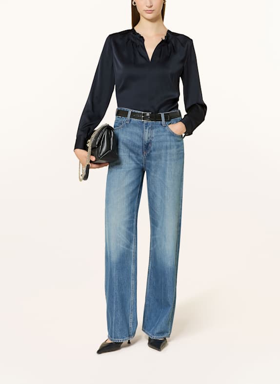 BOSS Blouse-shirt BANORAH1 van zijde DONKERBLAUW