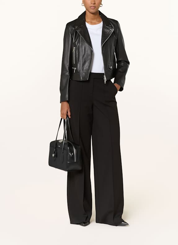 BOSS SAYURI leather jacket BLACK