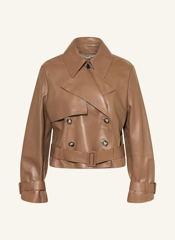 BOSS Lederjacke SATELA BRAUN