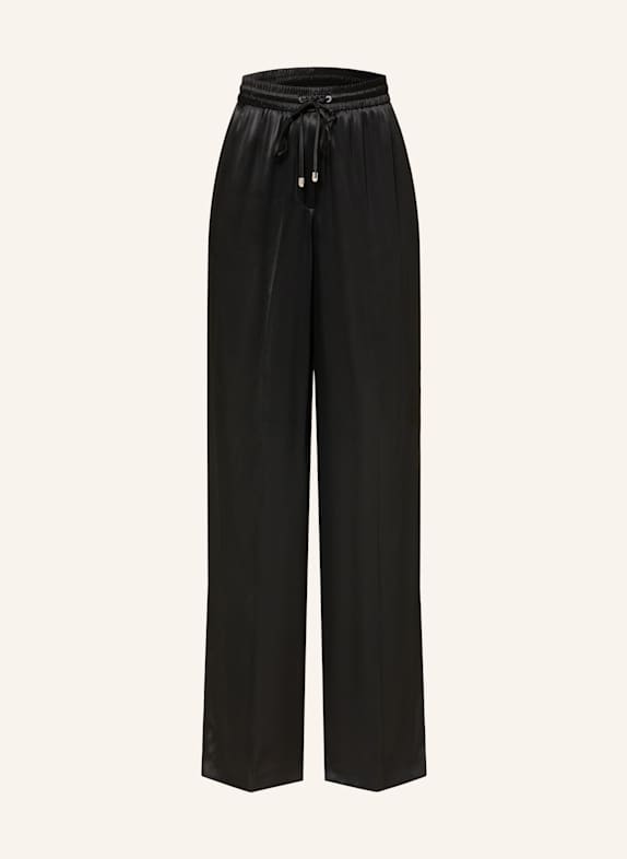 BOSS TAVATI satin wide leg trousers BLACK