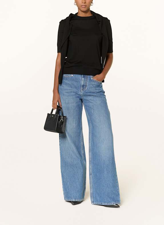 BOSS Gebreid shirt FARBELLA ZWART