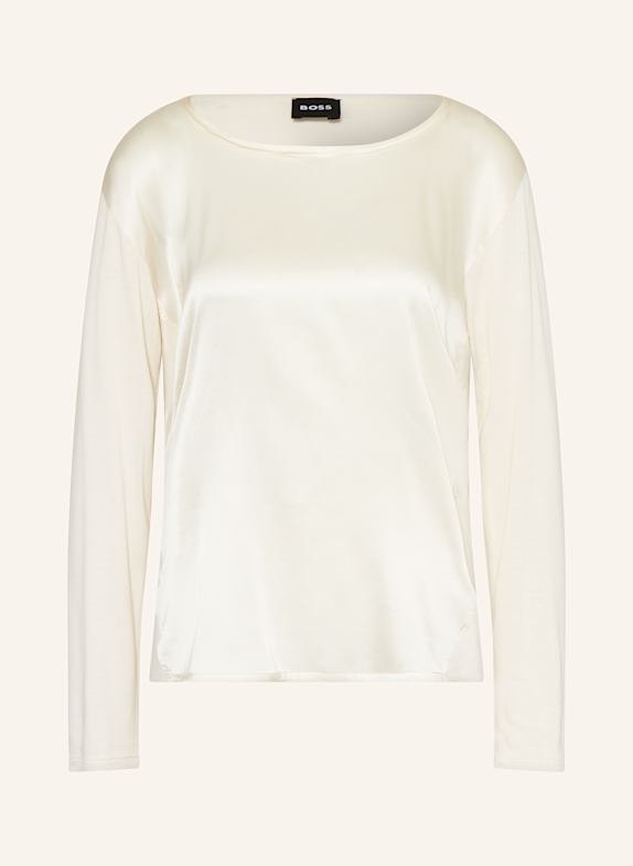 BOSS Longsleeve ESYVA im Materialmix ECRU