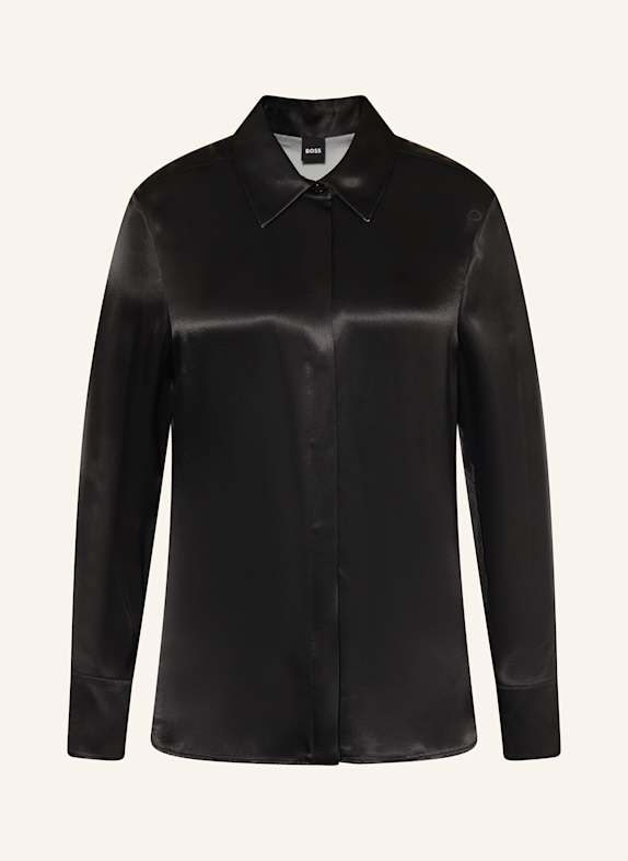 BOSS Hemdbluse BERUTA1 aus Satin SCHWARZ