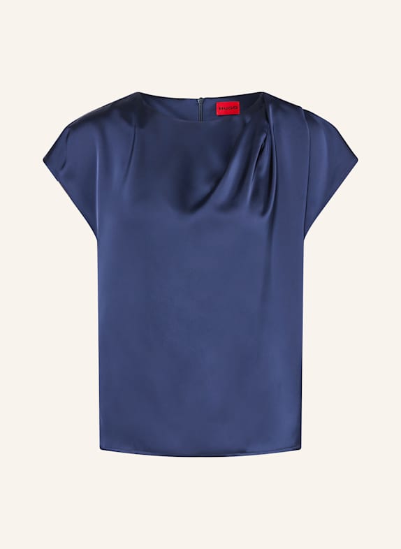 HUGO CIMYA blouse top in satin DARK BLUE