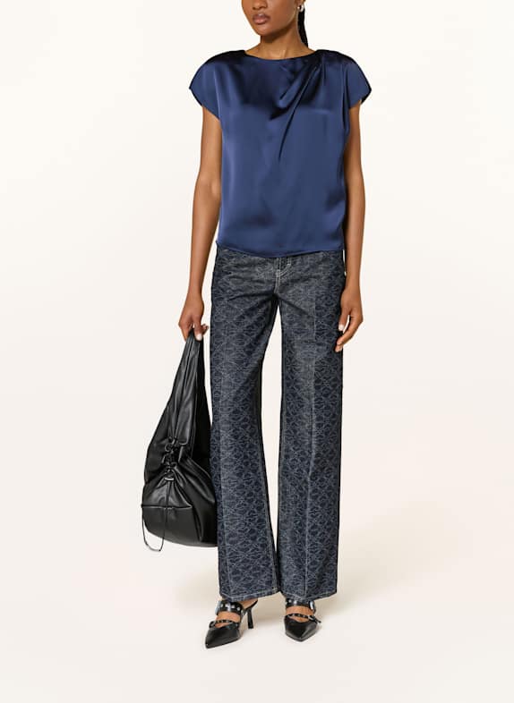 HUGO Bluzka bez rękawów CIMYA z satyny GRANATOWY