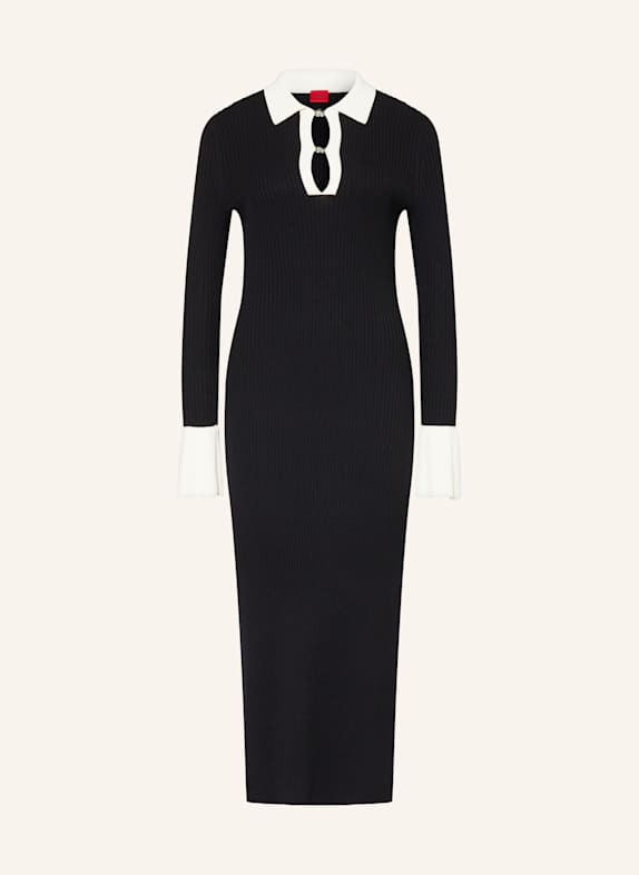 HUGO Knit dress SHARRY BLACK/ ECRU