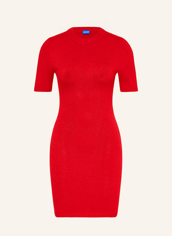 HUGO BLUE Strickkleid DUNKELROT