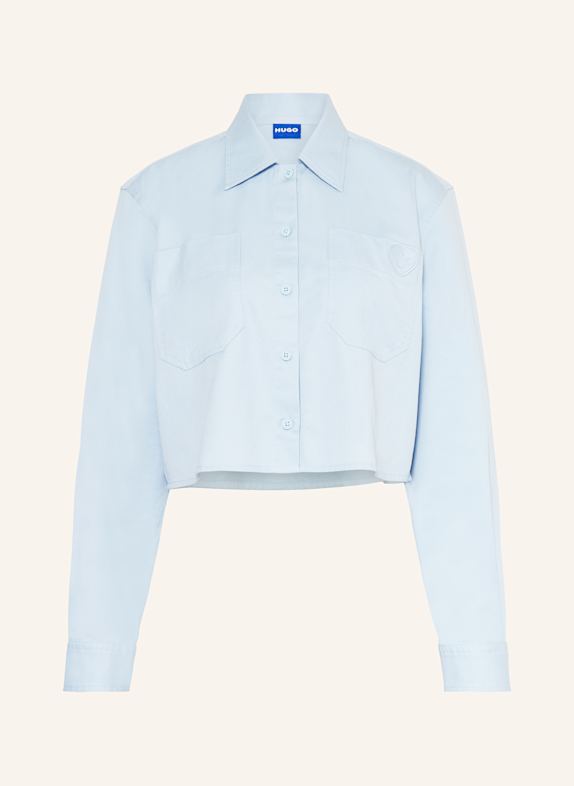 HUGO BLUE Cropped-Hemdbluse EDIA HELLBLAU