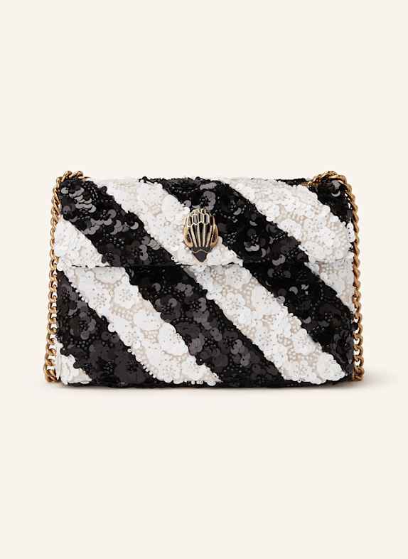 KURT GEIGER Torba na ramię KENSINGTON z cekinami BIAŁY/ CZARNY