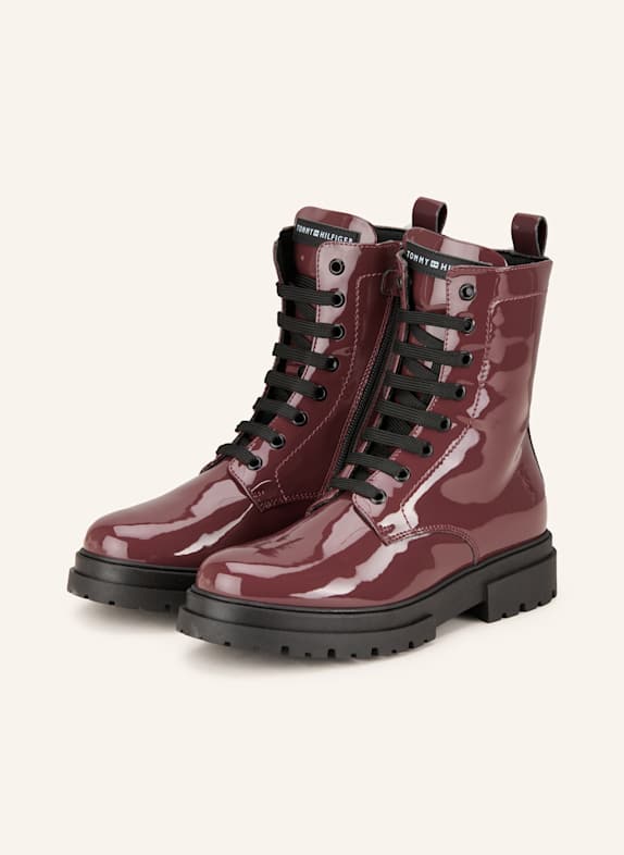 TOMMY HILFIGER Schnürboots DUNKELROT
