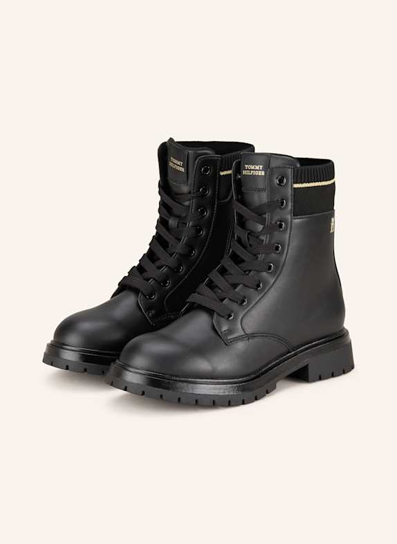 TOMMY HILFIGER Schnürboots SCHWARZ