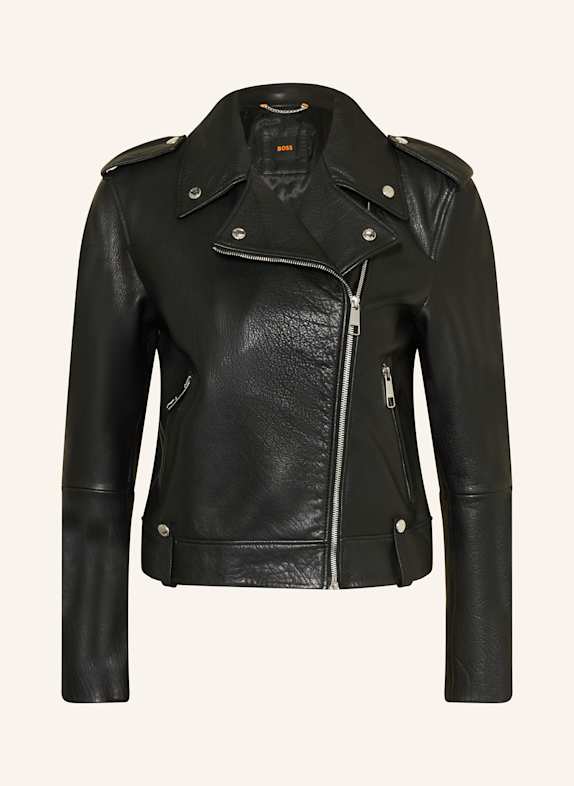 BOSS Lederjacke SANDY SCHWARZ