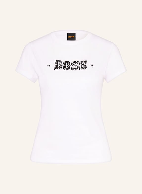 BOSS ENDORA T-shirt with decorative gems WHITE