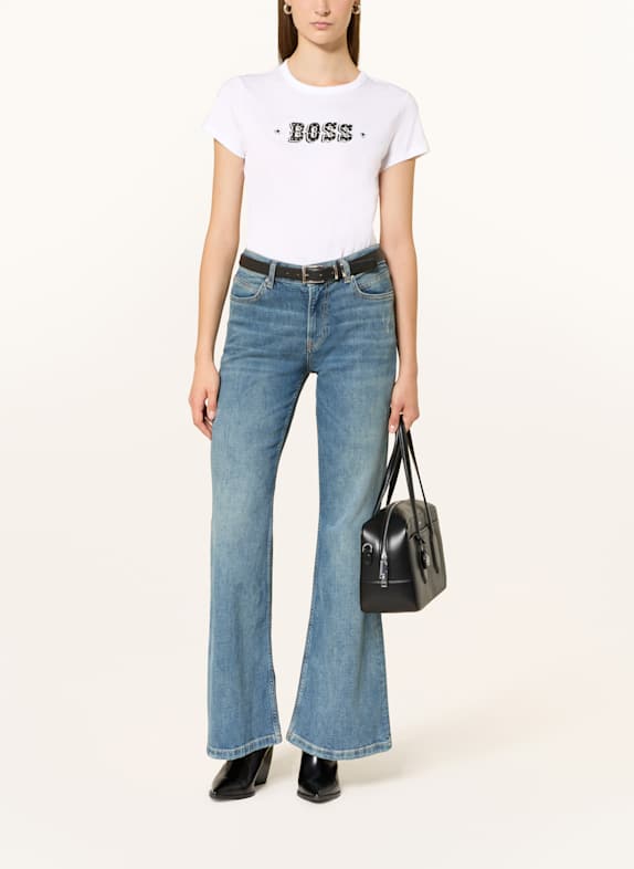 BOSS T-shirt ENDORA met sierstenen WIT