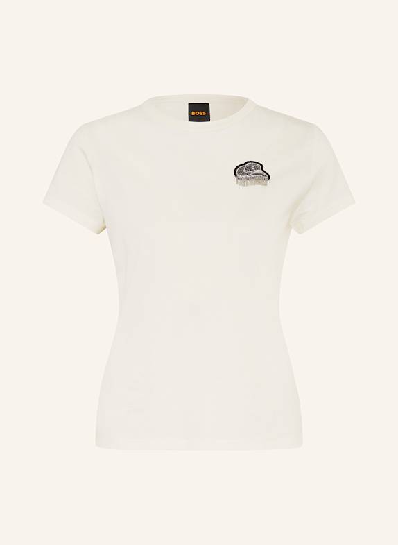 BOSS T-Shirt ENDORA mit Schmucksteinen ECRU