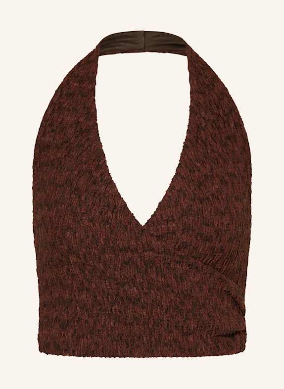 GUESS Cropped top NALENY DARK BROWN/ BLACK