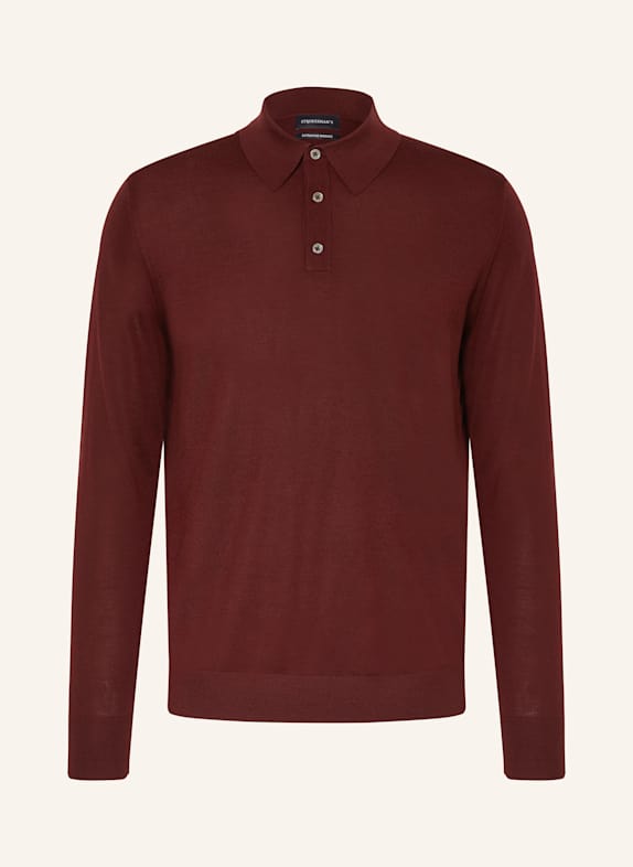 STROKESMAN'S Knitted polo shirt DARK RED