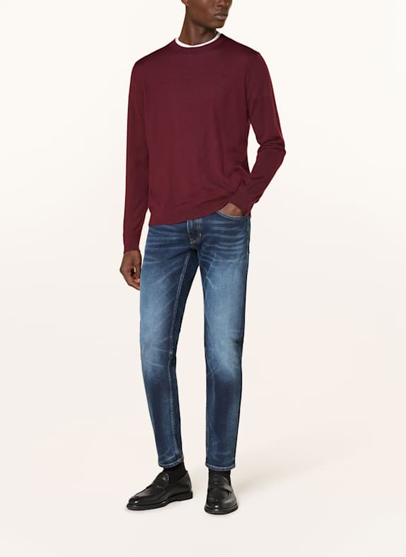 STROKESMAN'S Pullover aus Merinowolle DUNKELROT