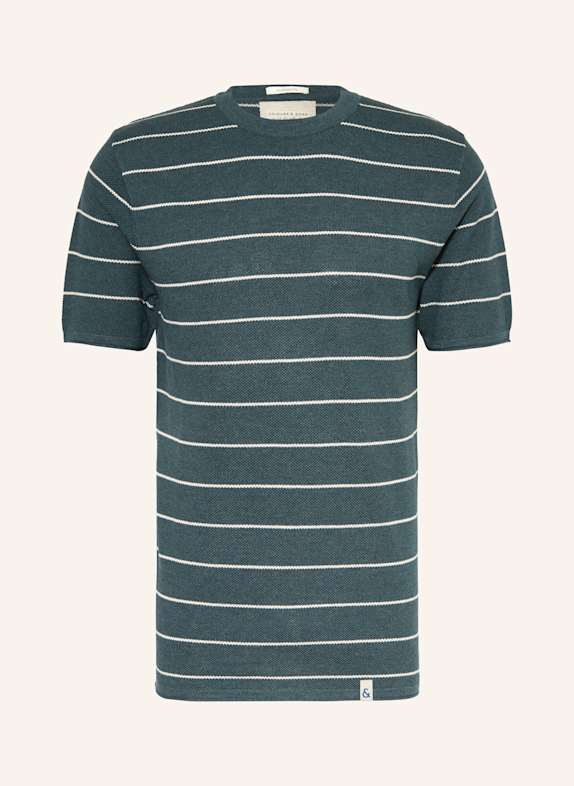 COLOURS & SONS Piqué-Shirt DUNKELGRÜN/ WEISS